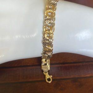 Yellow and white gold link bracelet